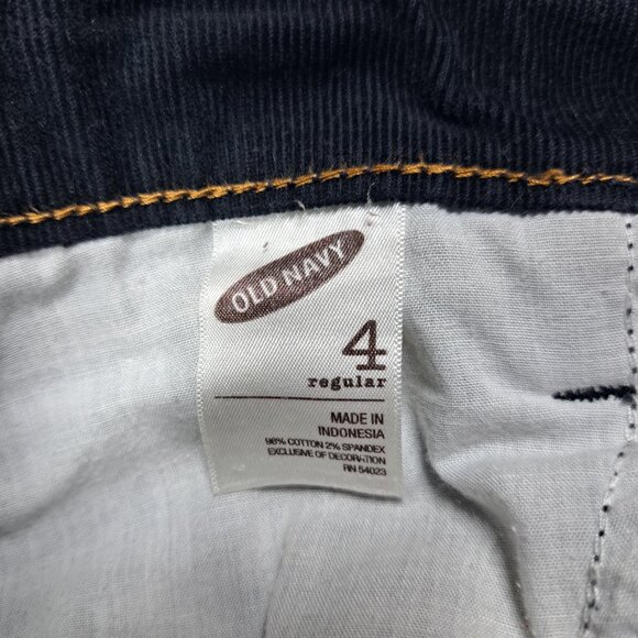 Vintage Old Navy Sweetheart Corduroy Pants 4 Blue Bootcut Womens Y2k Low Rise V - Picture 6 of 8